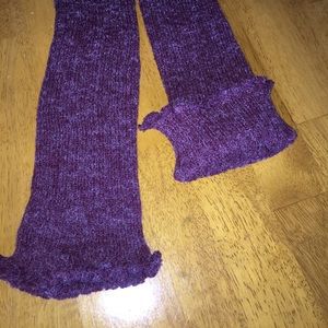Maroon thigh high leg warmers